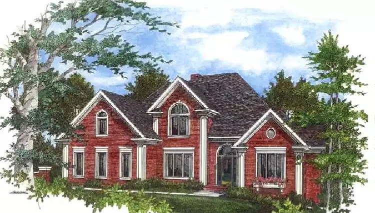 image of 2 story colonial house plan 6325